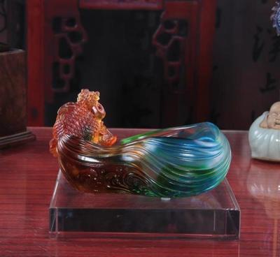琉璃坊魚果碟 古法琉璃家飾工藝品，商務禮品優選